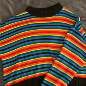 rainbow knit sweater 🤍